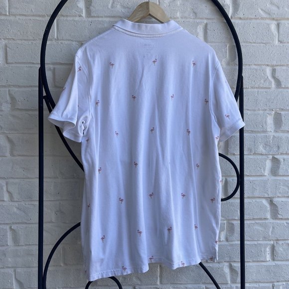 SONOMA Flex‎ Wear MEN'S XL White JERSEY KNIT SHORT SLEEVE Polo FLAMINGO - Picture 3 of 6